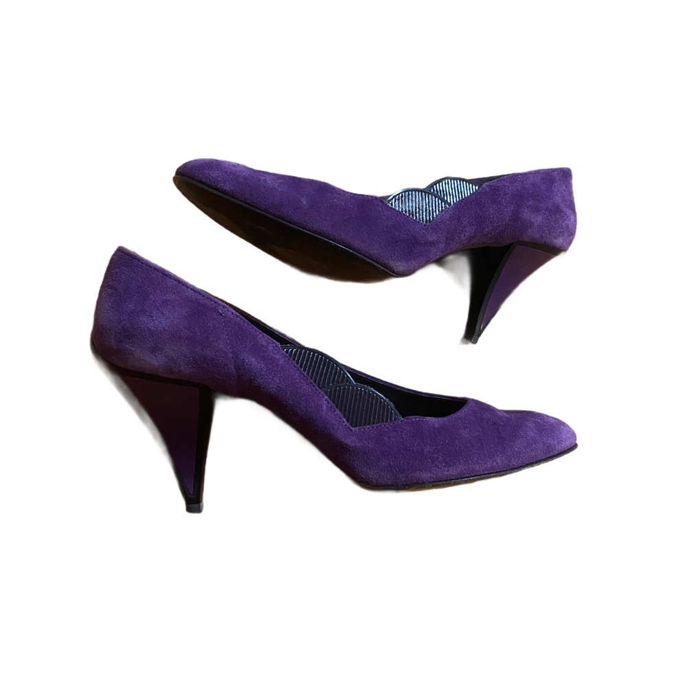 80s vintage Seducta made in France suede leather pointy toe heels